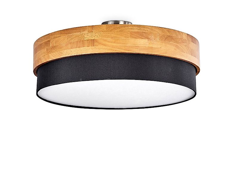 hofstein Deckenleuchte »Campitello« Deckenlampe, Metall/Holz/Stoff, Nickel- günstig online kaufen