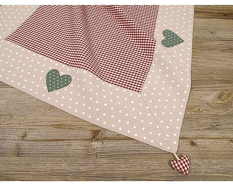 matches21 HOME & HOBBY Tischdecke Tischdecke VRONI Herzen kariert rot, 100 günstig online kaufen