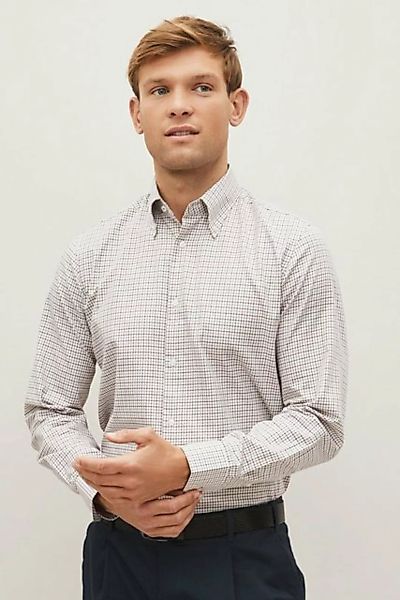 Next Langarmhemd Regular Fit Hemd aus Baumwolle, Sportmanschetten (1-tlg) günstig online kaufen