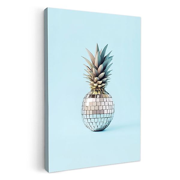 OneMillionCanvasses® Leinwandbild Blau - Ananas - günstig online kaufen