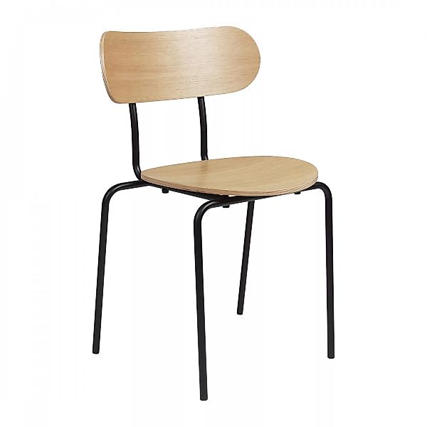 Gubi - Coco Dining Chair stapelbar - Eiche lackiert/BxTxH 50x53x81cm/mit Ku günstig online kaufen