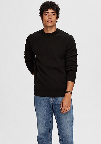Selected Rundhalspullover SLHDANE LS KNIT STRUCTURE CREW NECK NOOS Baumwoll günstig online kaufen