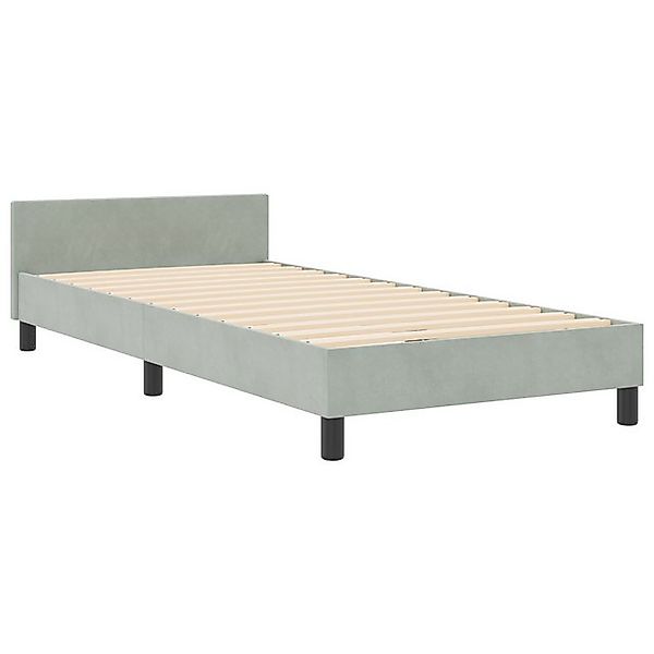 vidaXL Bett Bettgestell Hellgrau 90x200 cm Samt (1-tlg) günstig online kaufen