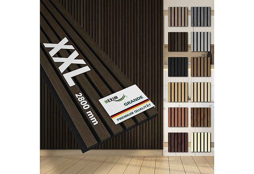 Hexim Wandpaneel, (Akustikpaneele 4 Stück 280x30cm Holz Grande - XXL Holzpa günstig online kaufen