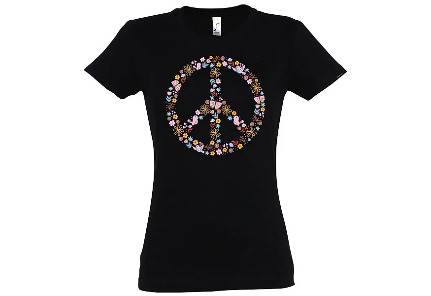 Youth Designz T-Shirt Peace Flowers Damen Shirt mit Trendigem Retro Look günstig online kaufen