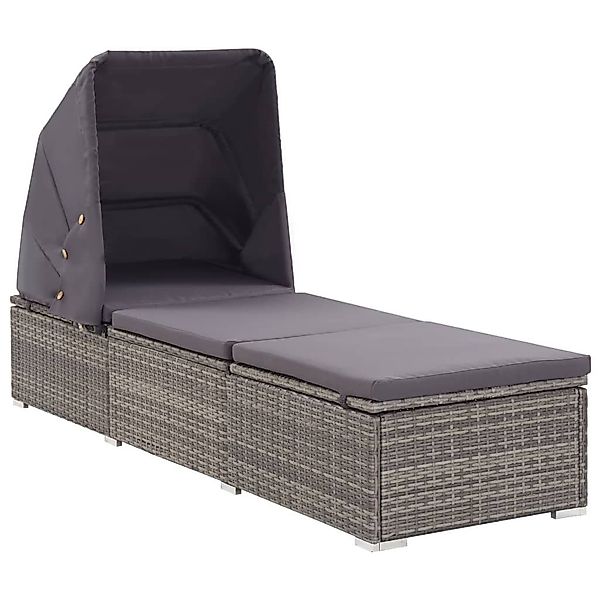 vidaXL Gartenliege Sonnenliege mit Sonnenschutz und günstig online kaufen