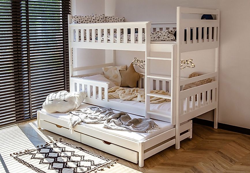 Kids Collective Hochbett 90x200 mit Ausziehbettfunktion günstig online kaufen