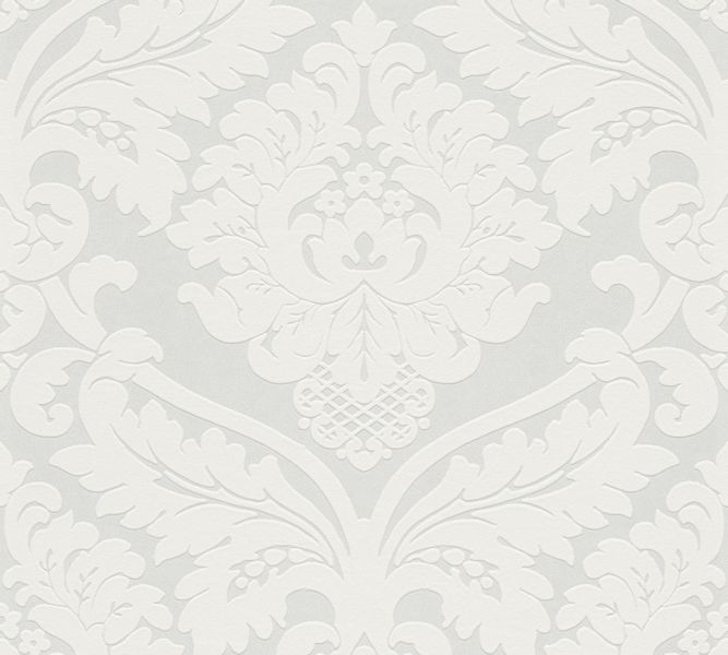 Bricoflor Barock Vliestapete Hell Weiße Tapete mit Ornamenten Ideal für Woh günstig online kaufen