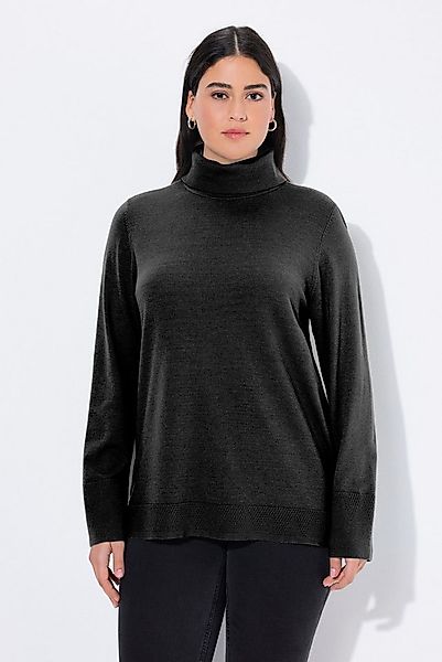 Ulla Popken Strickpullover Rollkragenpullover breite Rippbündchen Langarm günstig online kaufen