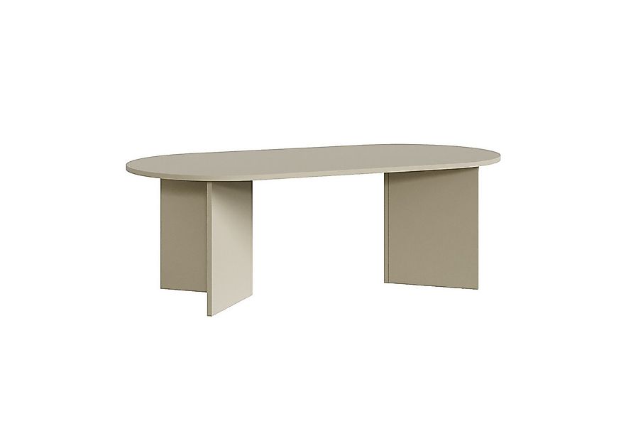 en.casa Couchtisch, »Kynd« 119 x 60 x 40 cm mit ovaler Tischplatte Sandfarb günstig online kaufen