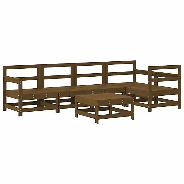 vidaXL 6-tlg Garten-Lounge-Set Honigbraun Massivholz Kiefer Modell 32 günstig online kaufen