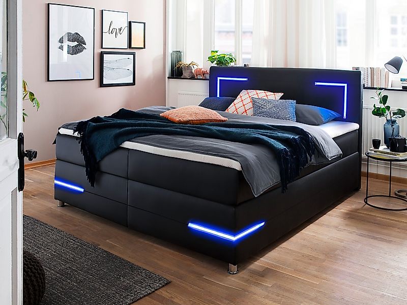 wonello Boxspringbett Lights 2.0, mit LED günstig online kaufen