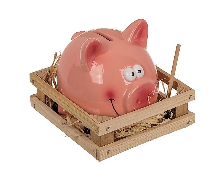 Out of the Blue Spardose Rosa Keramik Sparschwein mit Hammer & Stall günstig online kaufen