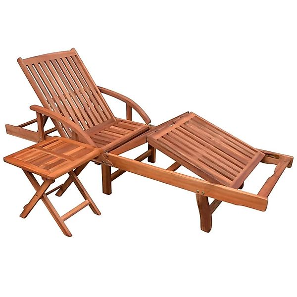 vidaXL Sonnenliege mit Tisch Massivholz Akazie günstig online kaufen