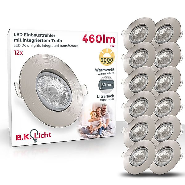 B.K.Licht LED Einbaustrahler SET Einbauleuchten 90mm günstig online kaufen
