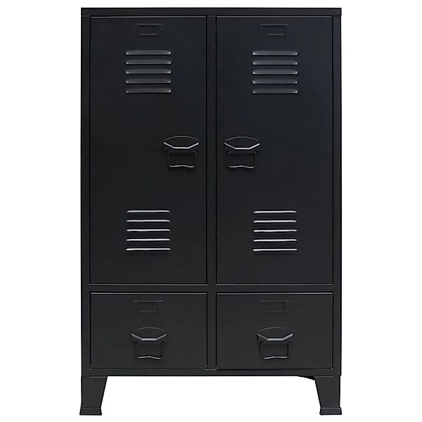 Kleiderschrank Metall Industrie-stil 67 X 35 X 107 Cm Schwarz günstig online kaufen