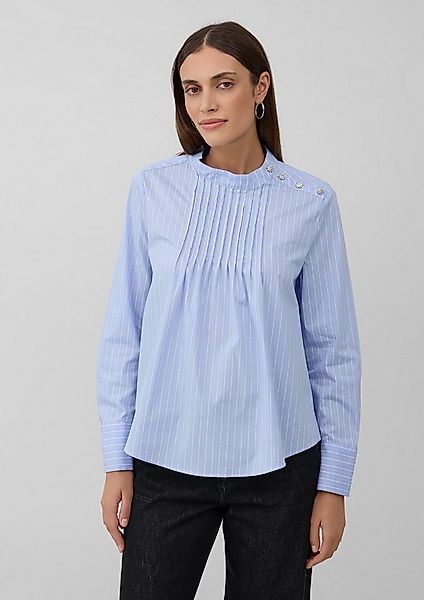 s.Oliver Langarmbluse Bluse Bluse mit Biesenfalten und dekorativen Knöpfen günstig online kaufen