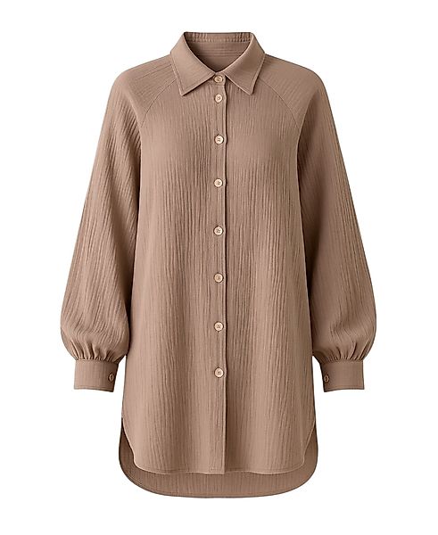WENOR Hemdbluse Musselin Damen Oversize Hemd günstig online kaufen