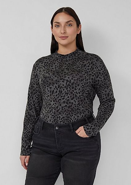 s.Oliver Langarmshirt T-Shirt Fließendes Longsleeve mit Stehkragen günstig online kaufen