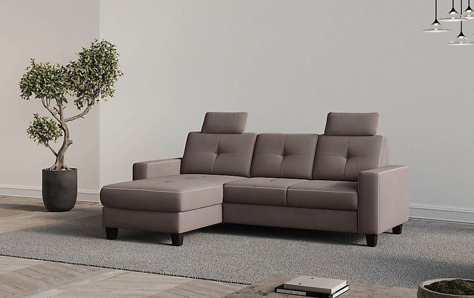 Places of Style Ecksofa "Varese L-Form", wahlweise mit Bettfunktion und Bet günstig online kaufen