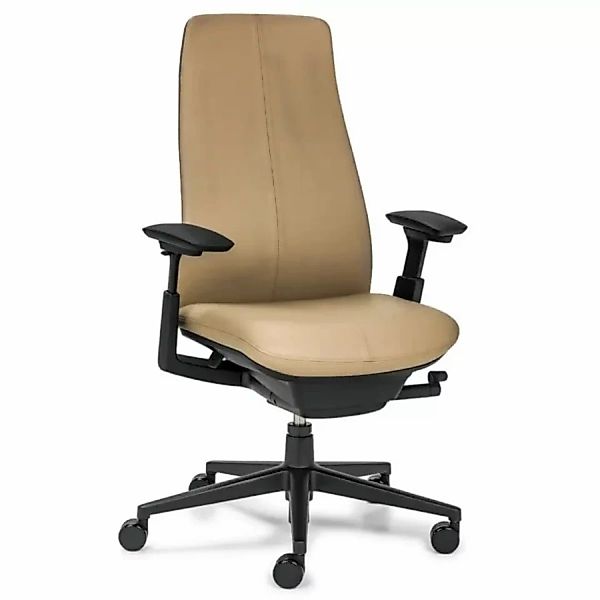 HAWORTH Fern Bürostuhl | Bis 150 kg | Polsterrücken | Leder Beige | Konfigu günstig online kaufen