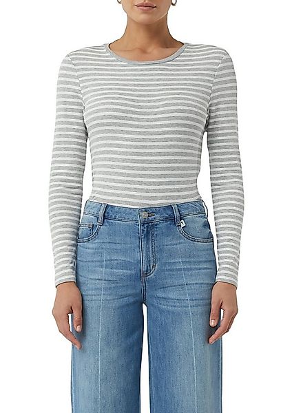 comma casual identity Langarmshirt gestreift, figurbetont, casual, Rundhals günstig online kaufen