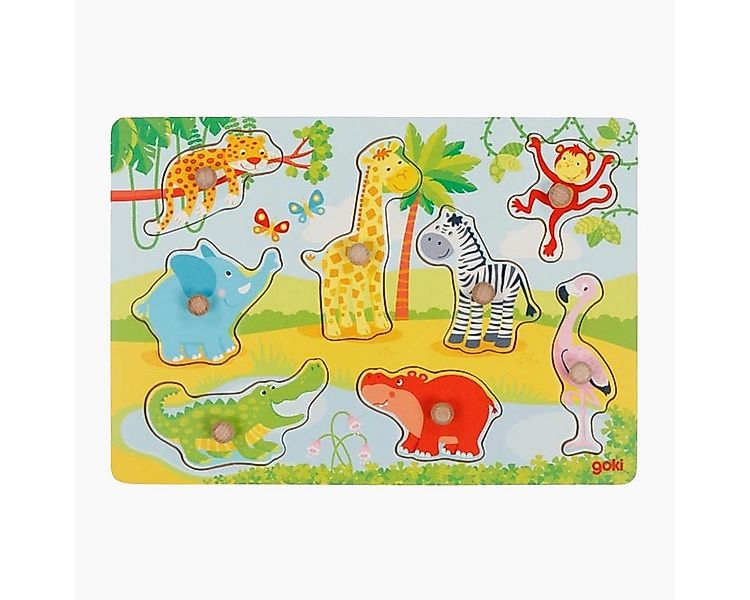 goki Steckpuzzle Steckpuzzle Afrikanische Tierkinder, 8 Puzzleteile, durch günstig online kaufen