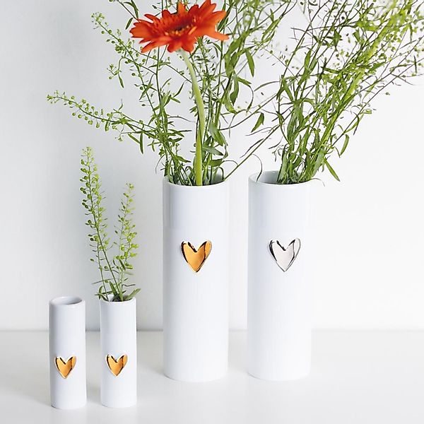 Räder Design Dekovase Herz Silber 17 günstig online kaufen