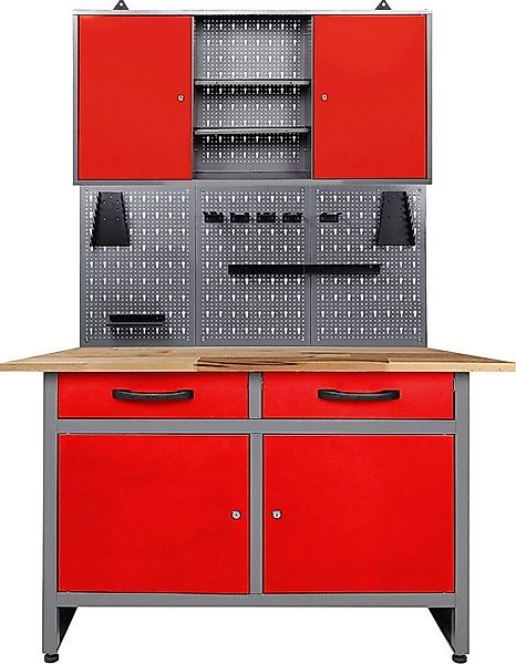 ONDIS24 Werkstatt-Set Werner, 120 cm, mit Lochwandsystem inkl. Haken günstig online kaufen