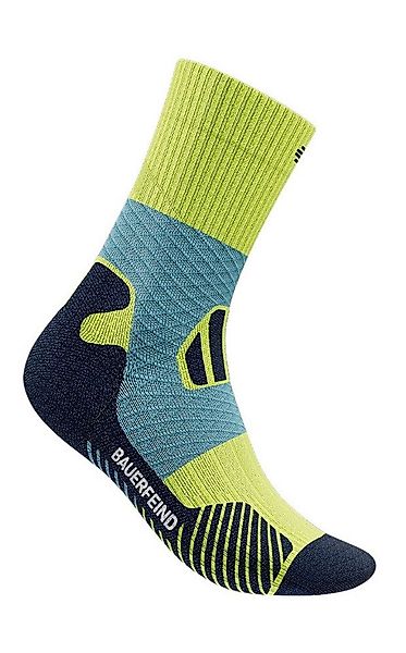 Bauerfeind Sportsocken Trail Run Mid Cut (Kompressionssocke) lemongelb/blau günstig online kaufen