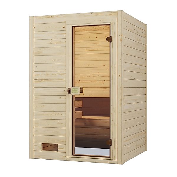Weka Massivholzsauna Valida 1 Sparset 3,6 kW Kompakt Glastür günstig online kaufen