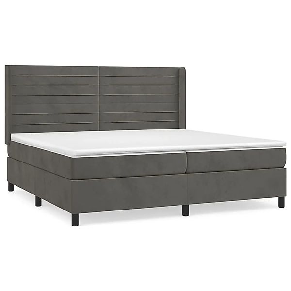 vidaXL Boxspringbett mit Matratze Dunkelgrau 200x200 cm Samt1357671 günstig online kaufen