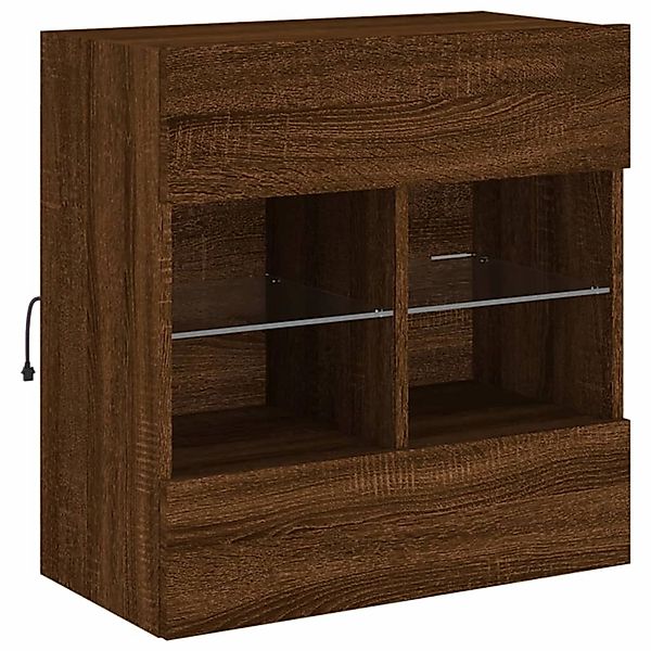vidaXL TV-Wand TV-Wandschrank mit LED-Leuchten Braun günstig online kaufen
