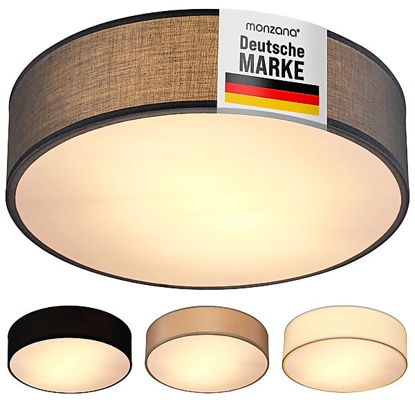 Deckenlampe Grau Stoff Ø38cm günstig online kaufen