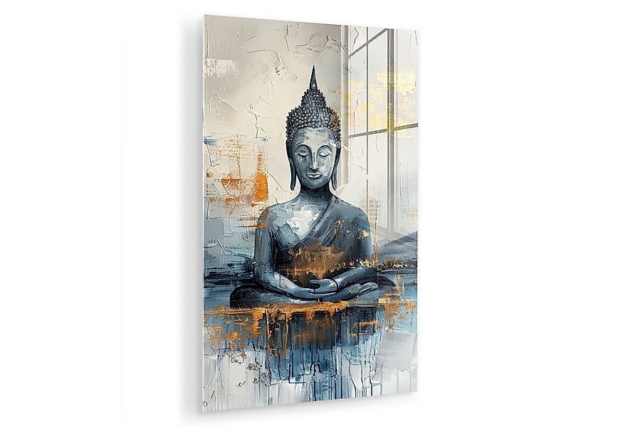 MuchoWow Acrylglasbild Buddha - Gold - Abstrakt - Modern, Inkl. Aufhängung, günstig online kaufen