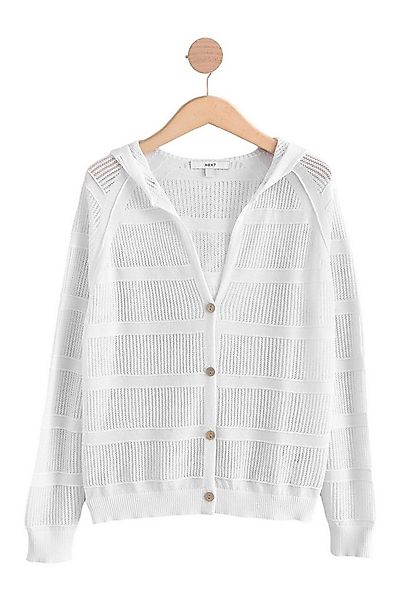Next Strickjacke Leichte Kapuzen-Strickjacke mit Meshmuster (1-tlg) günstig online kaufen
