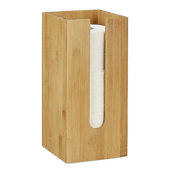 relaxdays Toilettenpapierhalter stehend Bambus günstig online kaufen