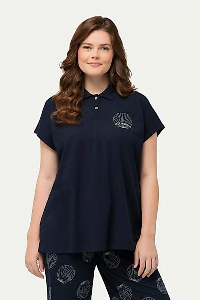 Ulla Popken Poloshirt Poloshirt Stickerei Polokragen Halbarm günstig online kaufen