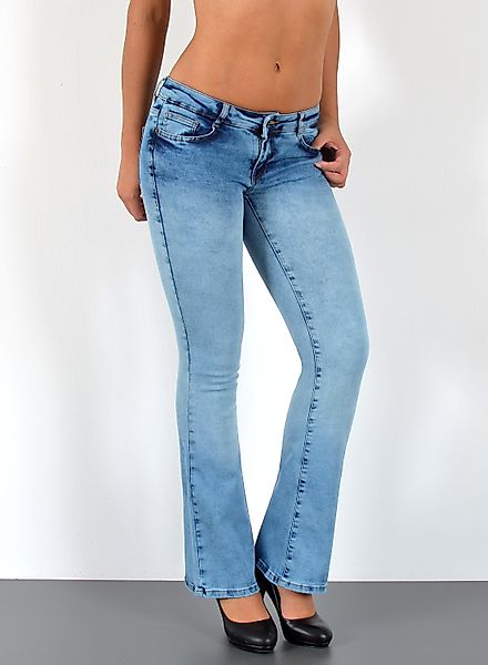 ESRA Bootcut-Jeans Schlaghose Damen Bootcut Jeans günstig online kaufen