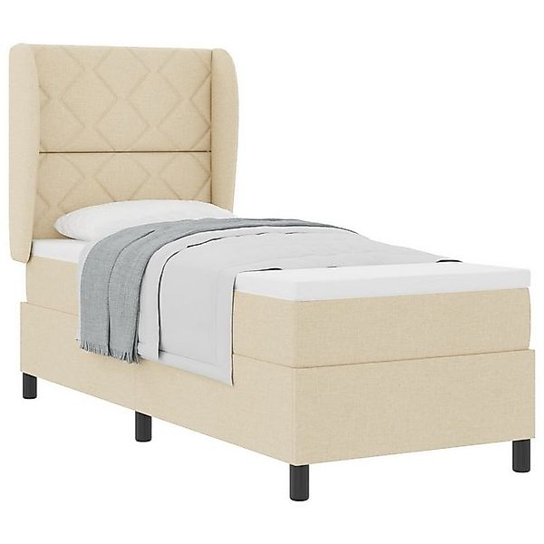 vidaXL Bett Boxspringbett mit Matratze Creme 80x200 cm Stoff (1-tlg) günstig online kaufen