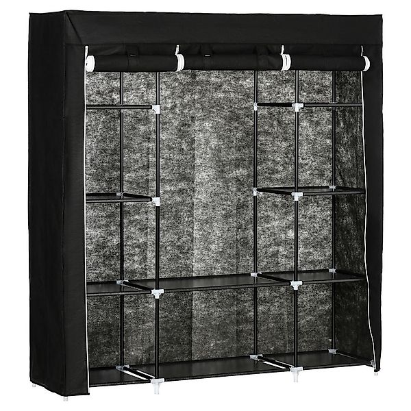 HOMCOM Kleiderschrank schwarz Edelstahl B/H/L: ca. 43x150x162,5 cm günstig online kaufen