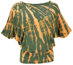 Guru-Shop T-Shirt Batikshirt mit Fledermausärmeln, lockeres.. günstig online kaufen