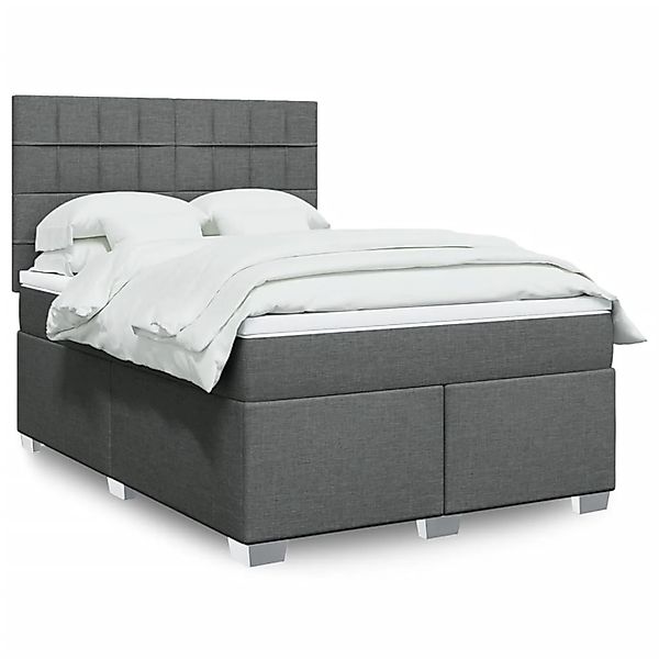 vidaXL Boxspringbett mit Matratze Dunkelgrau 160x200 cm Stoff 3292840 günstig online kaufen