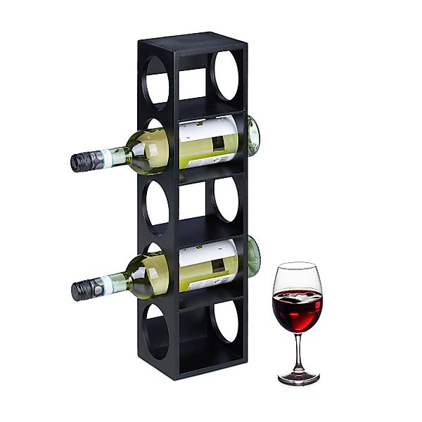 relaxdays Weinregal Bambus Weinregal in Schwarz günstig online kaufen