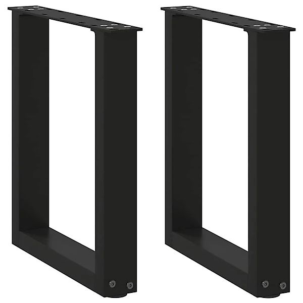 vidaXL Couchtischbeine U-Form 2 Stk Schwarz 38x42-43 cm Stahl 4013152 günstig online kaufen