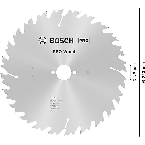 Bosch Kreissägeblatt Speedline Wood 250 mm x 32 mm x 30 mm 24 Zähne günstig online kaufen