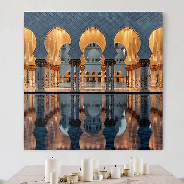 Leinwandbild Architektur & Skyline - Quadrat Reflexionen in der Moschee günstig online kaufen