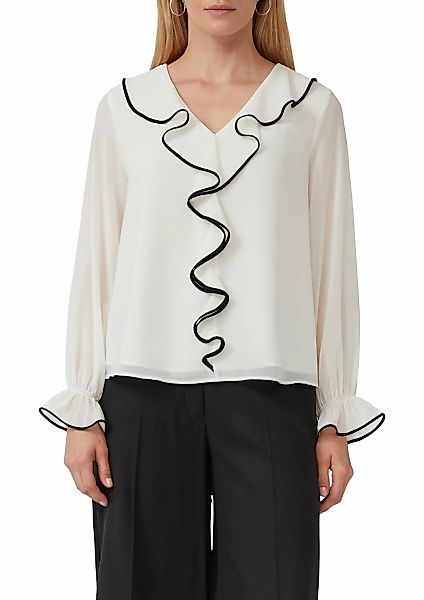 s.Oliver BLACK LABEL Langarmbluse, mit Volants günstig online kaufen