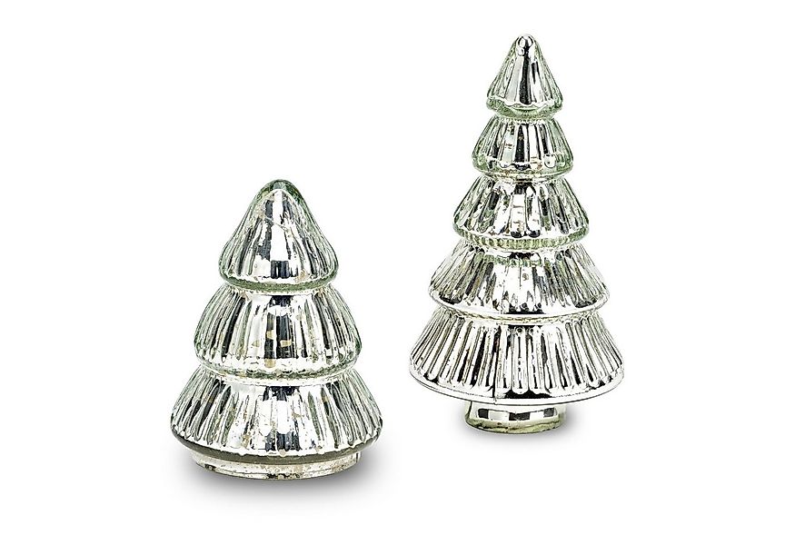 matches21 HOME & HOBBY Dekofigur Tannenbäume Weihnachtsdeko Glasfiguren 2er günstig online kaufen