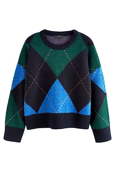 Next Rundhalspullover Gemusterter Strickpullover mit Rundhalsausschnitt günstig online kaufen